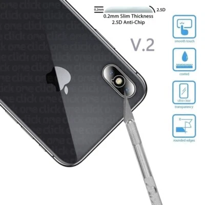 ONE CLICK COMPONENTS Gehärteter Kunststoff Rückfahrkamera Objektivschutz für Apple iPhone XS, XS Max