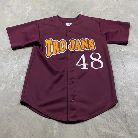 VTG USC TROJANS Baseball Jersey L University Southern California Stitched Sewn Cover