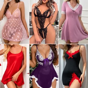 Women's Sexy-Lingerie Babydoll Sleepwear Underwear Lace Dress G-string Nightwear