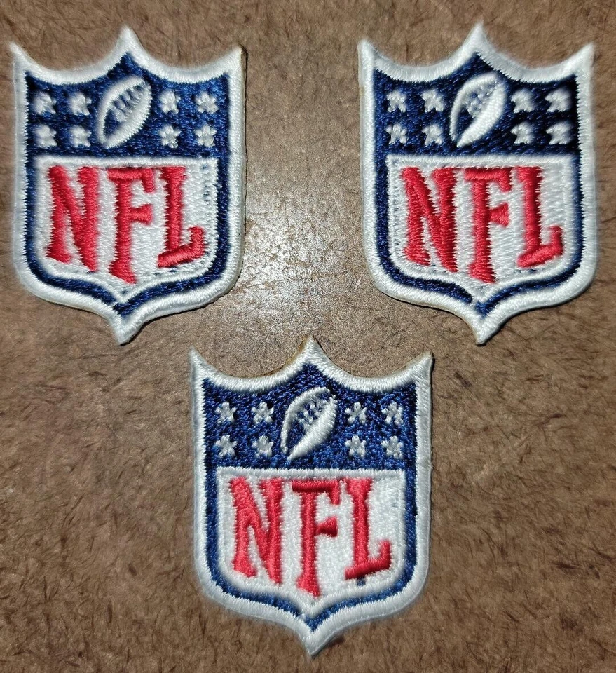 Lot of 3 Football Logo NFL 1.25 x 1.50 Iron Sew On Embroidered Patch For Jersey