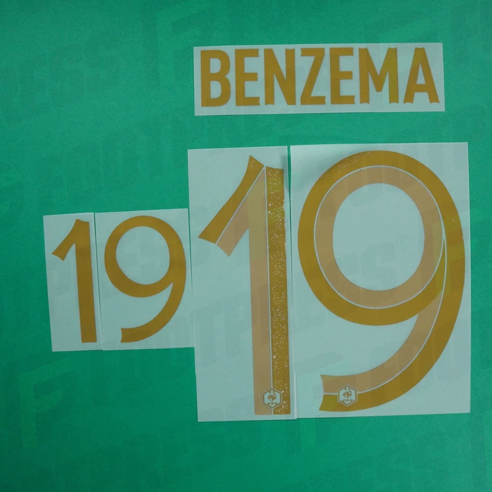 Flocage Officiel - France ENFANT, Benzema, 2022, Home JUNIOR, Doré - Photo 1/1