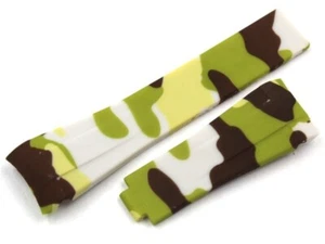 Sangle Silicone Camouflage 20/16mm Montre Luxe Imperméable Sportif Promo50 % - Picture 1 of 4