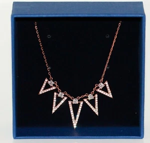 Swarovski RC Necklace 40cm White, Rosé Gold Plating New - Picture 1 of 3