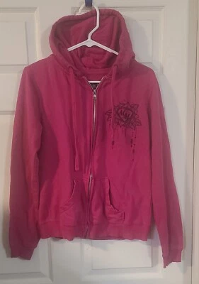 metal mulisha hoodie pink large with back graphics - Image 1 of 4