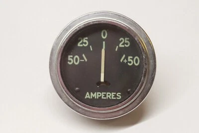 Vintage AC Car Truck Dash Accessory -50-50 Amp Ammeter Single Gauge 1-15/16" - Image 1 of 4