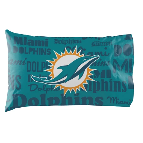 Northwest NFL Miami Dolphins Printed Pillowcases Set of 2 Cover