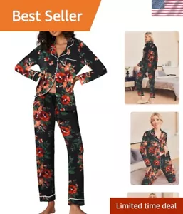 Breathable Women's Long Sleeve Pajamas Set: Perfect for Sleeping or Lounging - Picture 1 of 7