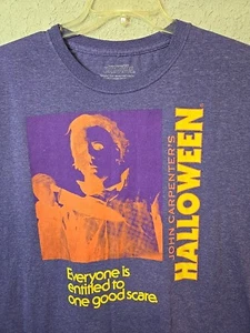 John Carpenter Halloween Shirt Mens MEDIUM Purple Micheal Myers Horror Movie - Picture 1 of 6