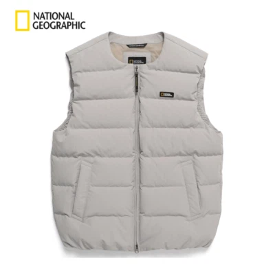 National Geographic Heron U-Neck Lightweight Goose Down Vest BEIGE ASIAN FIT - Image 1 of 4