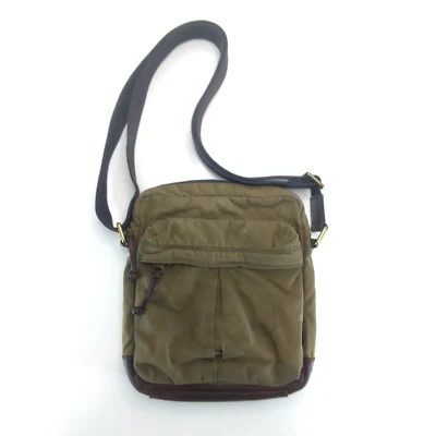 Fossil Authentic Classic Canvas & Leather Crossbody Bag 12.5" X 10.5" X 2" Used - Image 1 of 4