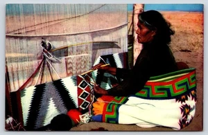 Cartolina d'epoca Arizona Navajo Rug Weaver - Foto 1 di 2
