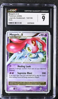 CGC 9 Mesprit Lv.X 143/146 Legends Awakened Pokemon Card 2008 - Image 1 of 2