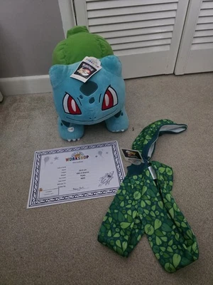 Pokemon Bulbasaur Build A Bear Teddy #1 Soft Toy Bundle Clothes - Image 1 of 4