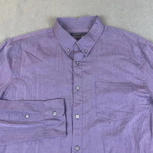 John Varvatos Hemd Herren XL Lila Button Down Baumwolle Preppy Freizeit - Bild 1 von 9