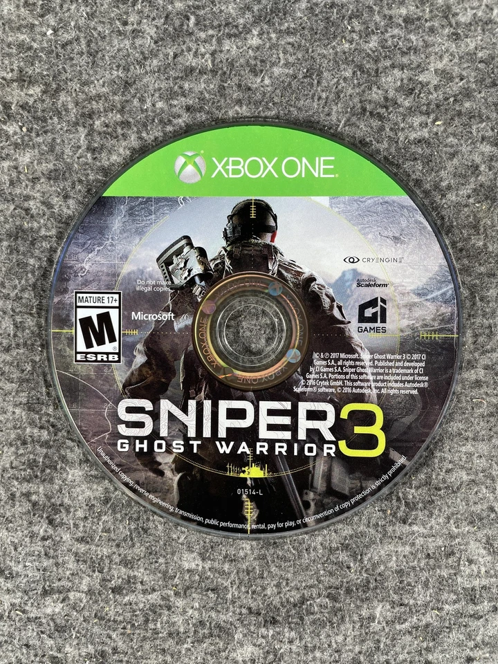 Disco de videojuego Sniper Ghost Warrior 3 Microsoft Xbox One solo FPS maduro 17+ Foto 1 de 3