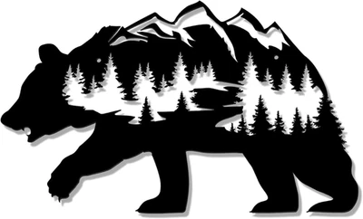 Arte de pared de oso de metal hotop metal rústico bosque decoración de pared oso arte salvaje para Foto 1 de 4