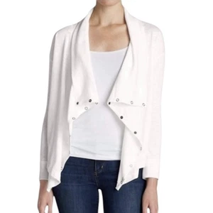 Eddie Bauer Cardigan Sweater S 7 Days 7 Ways Activewear White NWT - Picture 1 of 10