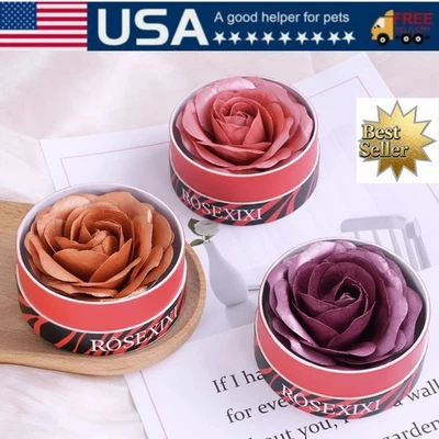 Paleta de mejillas con forma de flor rubor maquillaje facial suave de larga duración rosa ilumina Foto 1 de 4