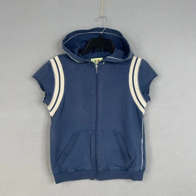 Vintage Juicy Couture Hoodie Womens Large Faded Blue Sleeveless USA 90s Y2K - Image 1 of 4