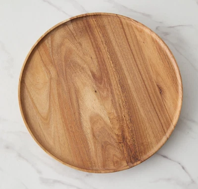 NEAT METHOD PEQUEÑO APERITIVO MADERA ACACIA BANDEJA REDONDA ORGANIZADOR PLATO GIRATORIO 10.5" NUEVO Foto 1 de 4