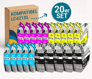 20x LC421XL Druckerpatronen kompatibel für Brother DCP J1140DW - Afbeelding 1 van 8