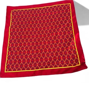 Paolo Gucci Interlocked Chain Link Mens Silk Luxury Handkerchief Pocket Square - Picture 1 of 5