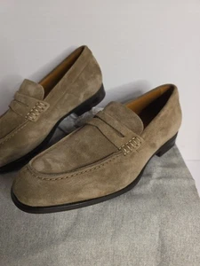 Aquatalia Suede Penny Loafers Size 7.5 Men's Made In Italy with dust bag - Picture 1 of 11