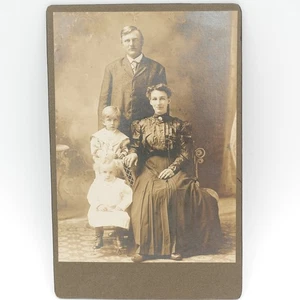 Antique Cabinet Card Photo Victorian Family Fashion Proud Mother Period Dress - Picture 1 of 4