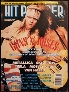 Hit Parader Music Magazine November 1991 Guns N Roses With Queensryche Poster - Picture 1 of 2
