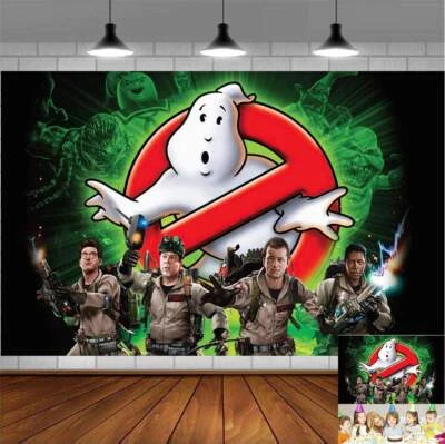 Ghostbusters Party Supplies Birthday Decoration Backdrop Banner Vinyl Kids 5x3ft - Image 1 of 4