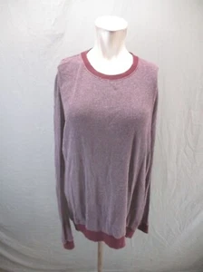 VANS Size L Mens Burgundy 100% Cotton Crew Neck Stretch Breathable Sweater 422 - Picture 1 of 10