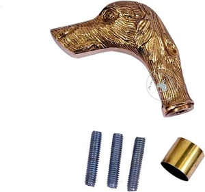 Antique Brass Big Dog Head Handle For Walking Cane Wooden Cane Stick Handle. - Picture 1 of 4