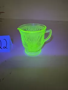 Federal Depression Glass Green Georgian Love Birds Creamer - Picture 1 of 4