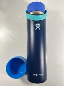 Hydro Flask 24 oz Wide Flex Straw Cap, Winter Night With Blue Hydro Flask Boot - Picture 1 of 1