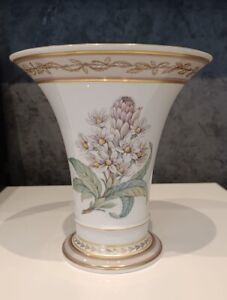 Vintage AK Kaiser Porzellan Vase Blumendekor-Golddekor Plantage Dekor K Nossek68