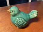Turquoise Crackle Glaze Pottery Bird Decor