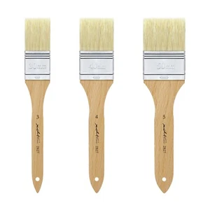 XDT#2827 Hake Paint Brush Painting Brushes 3 Pc Hog Bristle 1.18in+1.5in+2 in - Picture 1 of 5