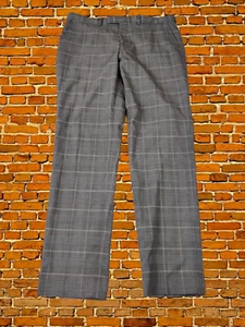 MENS M&S WAIST SIZE UK 34" GREY DOGTOOTH TAILORED SUIT DRESS TROUSERS REGULAR - Picture 1 of 3