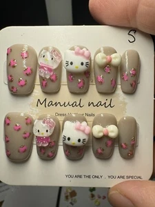 hello kitty press on nails Handmade size S - Picture 1 of 1