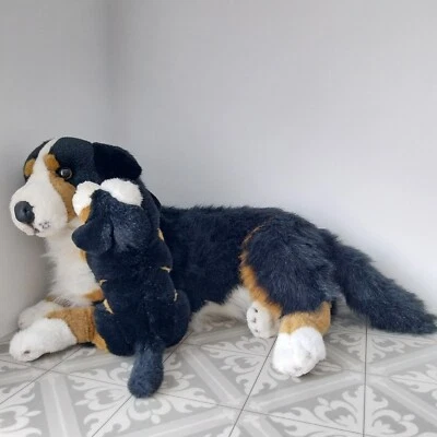 Vintage E&J Classic Dog & Puppy Plush Toy Bernese Mountain Realistic Lifelike - Image 1 of 4