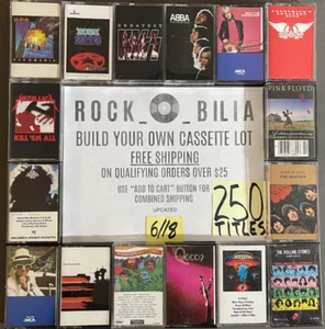 $1 and UP ARENA ROCK VAN HALEN PINK FLOYD RUSH ZEP BUILD YOUR LOT CASSETTE TAPES - Picture 1 of 409
