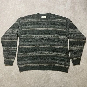 Vintage Eddie Bauer Sweater Large Made in USA Fair Isle Knit Pullover 90s L - Picture 1 of 10