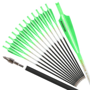 16" 17" 18" 20" 22" Crossbow Bolts Carbon Arrows Vanes Bow Archery Hunting Shoot - Picture 1 of 15