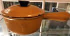 Vintage Le Creuset Enamel #14 2 Cup Sauce Pan Orange Yellow Cast Iron Pot W/Lid