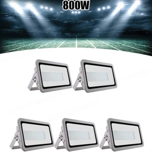 5X 800 Watt Bright LED Flood Light Outdoor Garden Yard Spotlight Lamp Cool White - Picture 1 of 9