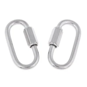 2 Pieces Scuba Dive Stainless Steel Quick Link Clip Carabiner Connector Hook - Picture 1 of 6