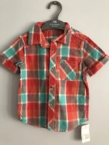 Mothercare Boys Red/Green Checked Smart Shirt Size 18/24 Months BNWT - Picture 1 of 2