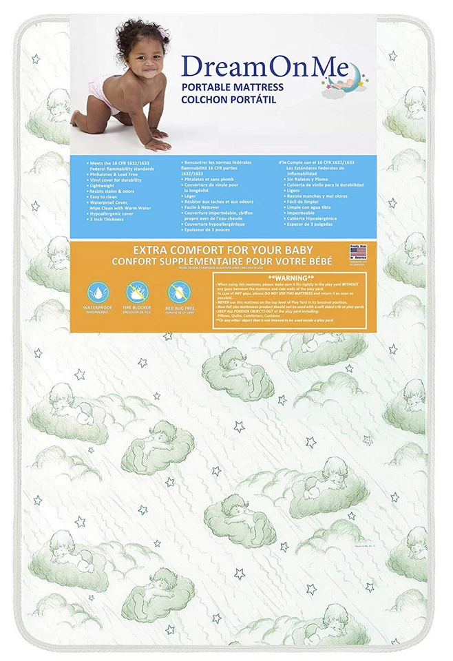 DREAM ON ME 3" Colchão Quadrado de Espuma de Canto NOVO! Em super venda! - Imagem 1 de 1