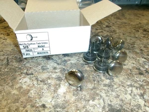 10 PCS. 5/8" NICKEL METAL BASE NAIL-ON CUSHION TACK GLIDES A117 - Picture 1 of 2