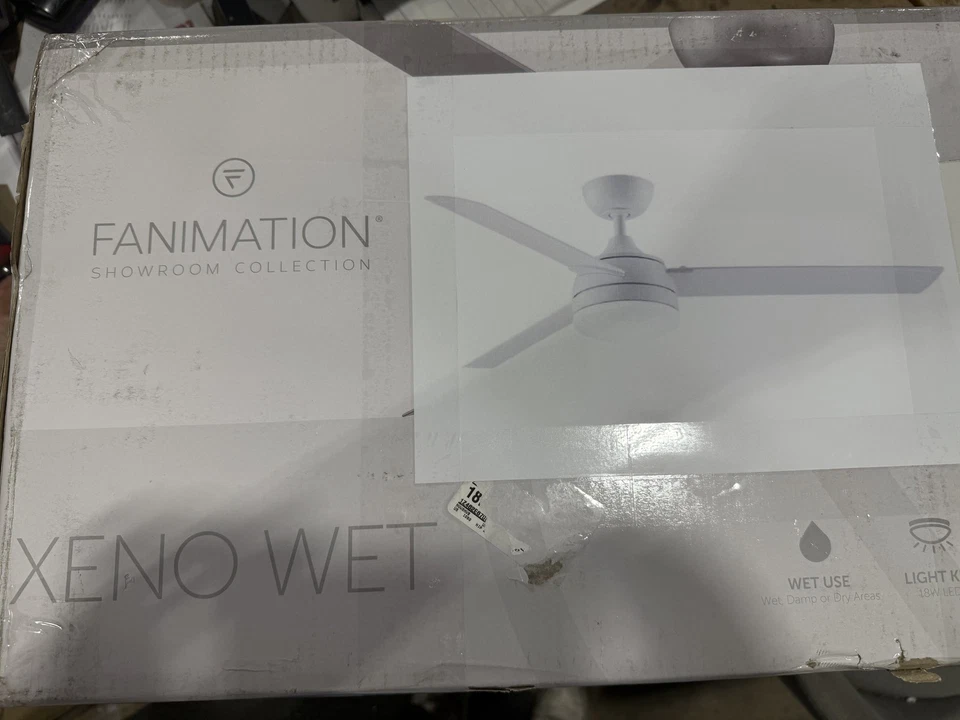 Xeno Wet 56 in. Integrated LED Indoor/Outdoor Matte White Ceiling Fan - Image 1 of 1